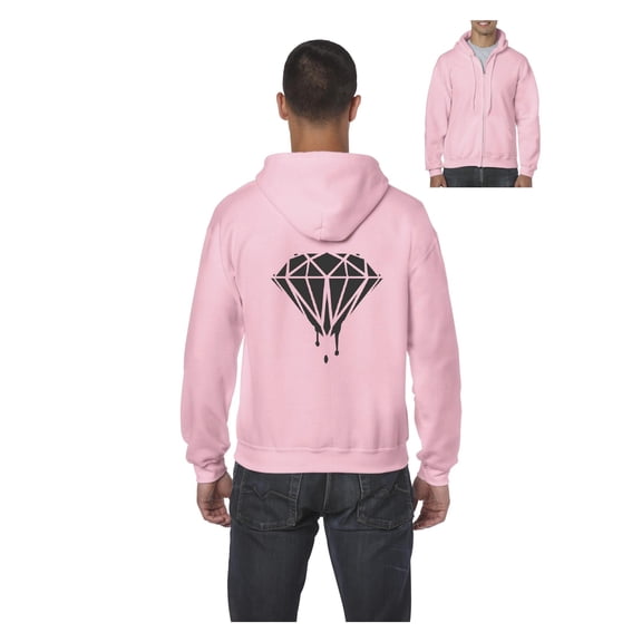 Mens Diamond Full-Zip Hooded Sweatshirt