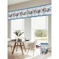 thumbnail image 5 of 2 Pack Summer Marine Valance for Window Life Beach Starfish Shell Coral Blue Stripe Kitchen Valance Rod Pocket Short Curtain Topper Decorative Window Treatment for Living Room Bedroom 42"x12", 5 of 9