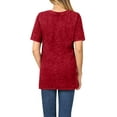 thumbnail image 3 of J. METHOD Women’s Mineral Wash Short Sleeve V-Neck Comfy T Shirts Casual Hip Length Top NEWT398 Cabernet 3XL, 3 of 5