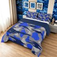thumbnail image 2 of Manfei Rustic Camouflage Full Size Comforter Sets, Mid Century Camo Bedding Comforter Set, Ocean Blue, Blue Reversible, 3pcs, 1 Comforter and 2 Pillowcases, 2 of 7