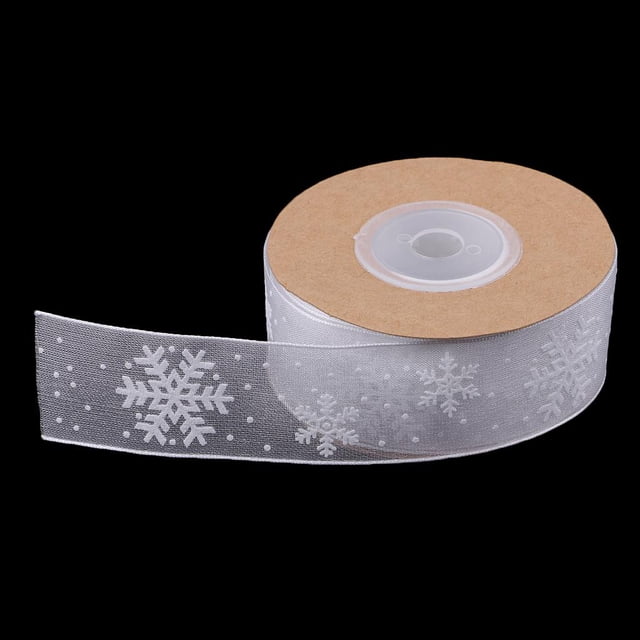 Cinta de Navidad Baoblaze Cinta de ajuste de costura de Navidad Blanco 10 metros 25 mm