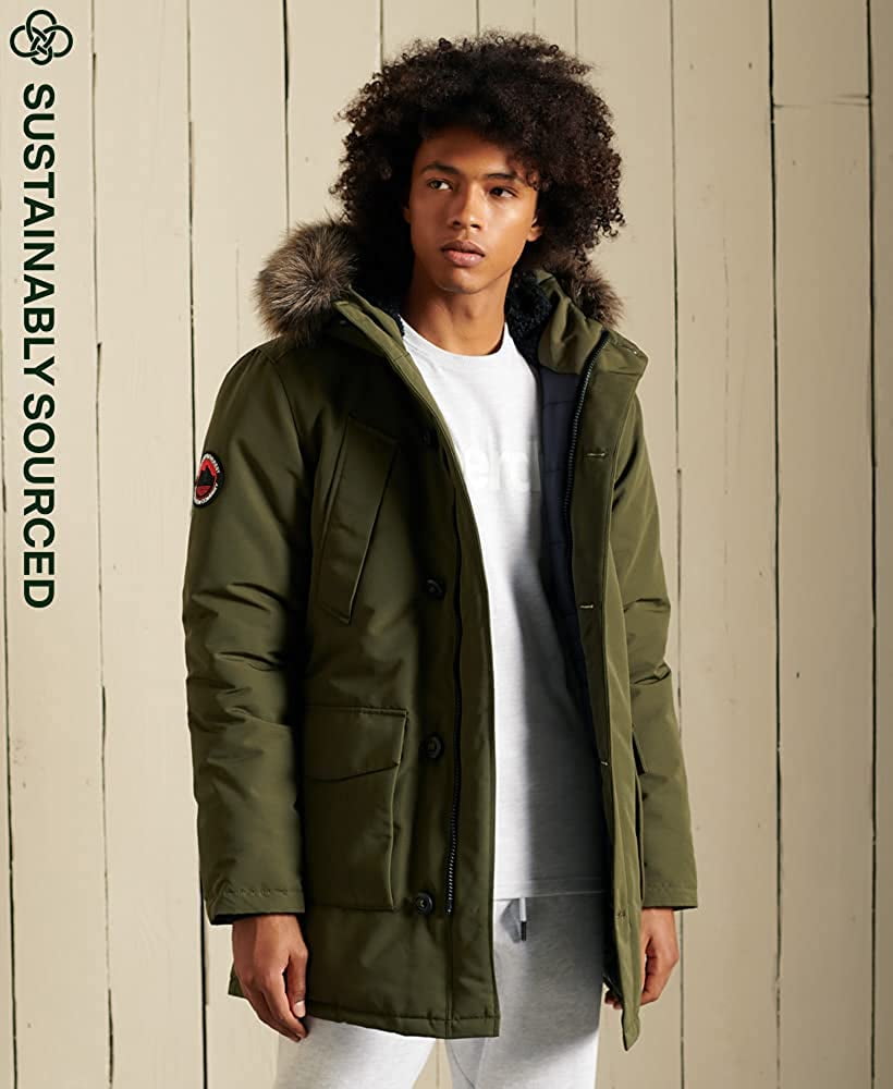 tempel pop Millimeter Superdry Mens Everest Parka Coat�OLV-L - Walmart.com