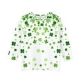 thumbnail image 6 of POTETI St Patricks Day Shirts for Women,Girls Short Sleeve Crew Neck Shamrock Print Shirt Tops, 6 of 6