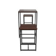 thumbnail image 5 of Novogratz Bungalow Bar Height 3-Piece Pub Table and Stools Set with Wood Tabletop and Metal Frame, Black/Wood Top, 5 of 9