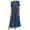Blue, variant on Petite Casual Summer Dresses For Women Midi Length Casual Multi-Button Denim Skirt Multi-Pocket Denim Skirt For Women