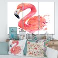 thumbnail image 2 of Designart ' Abstract Portrait of Pink Flamingo I ' Farmhouse Canvas Wall Art Print, 2 of 3