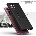 thumbnail image 5 of Allytechgroup Galaxy S24 Ultra Case with Tempered Glass Screen Protector, Support Fingerprint Unlock Ring Holder Stand Compatible with Car Mount Shockproof Case for Samsung Galaxy S24 UltraLightpurple, 5 of 7