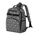 thumbnail image 2 of Black Daisy Flower White Blooms Pattern Backpack for School,Cute School Bag,Schoolbag with Adjustable Shoulder Straps & Padded Back,15.25"x11.5"x5.25", 2 of 5