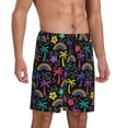 thumbnail image 2 of Sikiie Colorful Palms Mens Pajama Shorts, Lightweight Lounge Pant with Pockets Soft Sleep Pj Shorts for Men3X-Large, 2 of 6