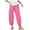 Hot Pink, variant on EDFBUYKRS Female Women Pants Casual Womens Dress Pants Stretchy Petite Pocket Women Pant Waist Pant Pants Solid Elastic Casual Loose Pants M