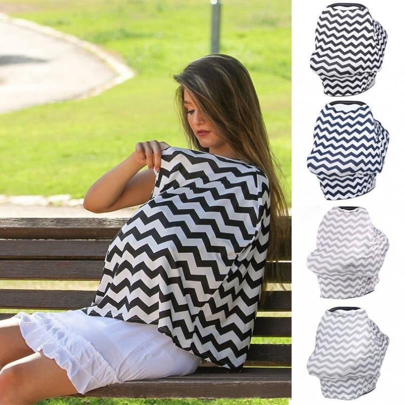 2in1 Nursing Scarf Cover Up Apron Baby Breastfeeding Car Seat Cover Canopy 