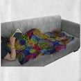 thumbnail image 6 of Funky Soft Flannel Fleece Throw Blanket, Grunge Murky Sketchy Geometric Forms with Hand Drawn Lines Image Artwork, Cozy Plush for Indoor and Outdoor Use, 70" x 90", Multicolor, by Ambesonne, 6 of 6