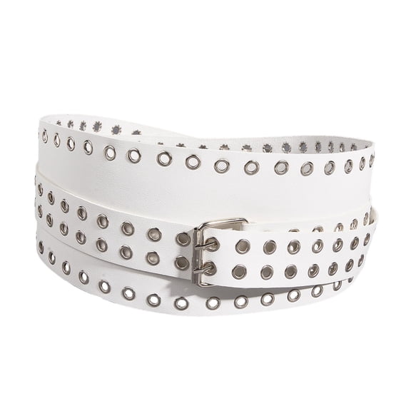 Yunhgft Fashion PU Waist Belt Female Punk Cinch Belt Kummerbunds Adjustable Wide Vintage white