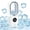 White, variant on 6-Speed Bladeless Electric Fan With Light,And 7-Color Light, Bladeless Desk Fan Small Quiet, Ice Mist Refrigeration, Timing Function, USB Powered