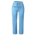 thumbnail image 4 of Loose Drawstring Button Casual Wide Leg Long Pants For Women Solid Color Linen Trousers. Ideal For Comfortable Everyday Wear., 4 of 4