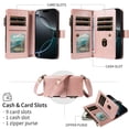 thumbnail image 2 of For Samsung Galaxy A27 5G Wallet Case, 9 Card Slots RFID Blocking Crossbody Leather Cover, Zipper Pocket, Detachable Wrist & Shoulder Strap, Magnetic Shockproof Protective Phone Case for Women,Pink, 2 of 12