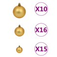 thumbnail image 6 of vidaXL Christmas Tree Artificial Xmas Tree with Pinecones LEDs and Ball Set, 6 of 12