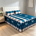 thumbnail image 4 of Linnome Ruffled Bed Skirt with Pillowcases 3 Piece Set Elastic Bed Sheet Bed Cover for Bedroom Decor Machine Washable, 4 of 9