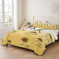 thumbnail image 1 of Queen Quilt Set 90''x96'', Sunflower Fall Lightweight Summer Bedspread Coverlet Set with 2 Pillow Shams, Thanksgiving Floral Autumn Pastoral Breathable All Season Quilt Bedding for Bedroom/Guest Room, 1 of 7