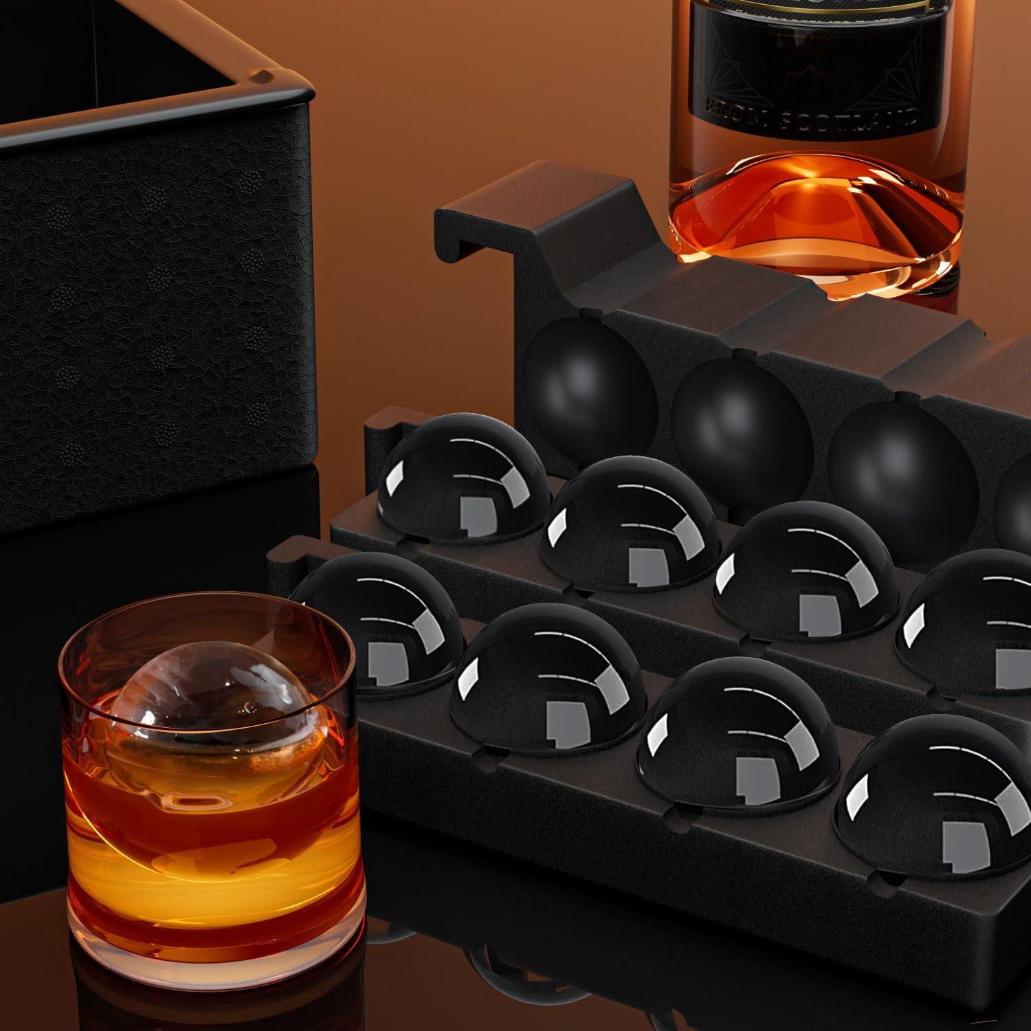 Clear Ice Ball Maker for Whiskey:  Circle Ice Cube Tray Make 2Inch Ice Sphere - Clear Ice Cube Maker for Old Fashioned Bourbon Whisky