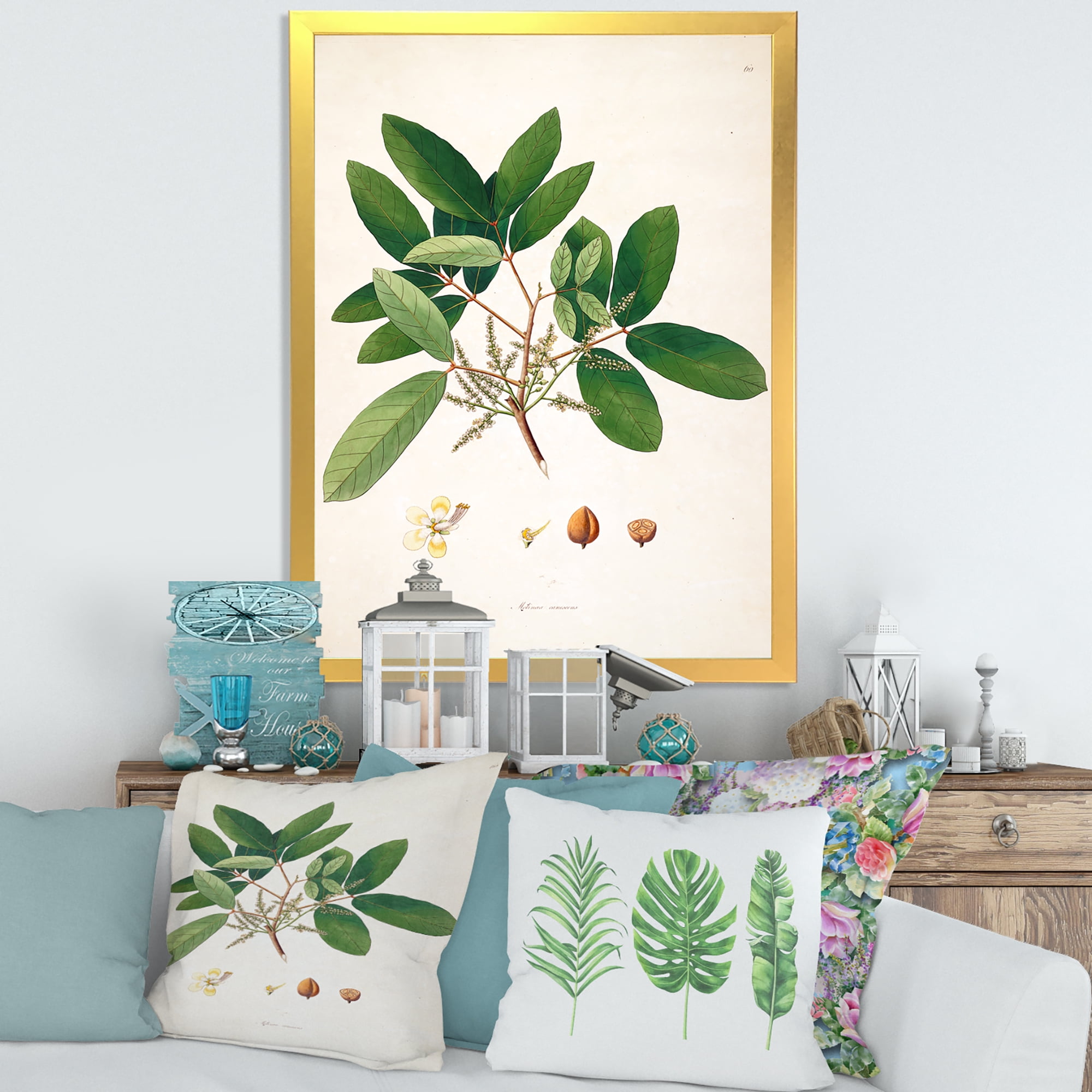 Designart 'Ancient Botanicals II' Farmhouse Framed Art Print