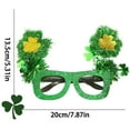 thumbnail image 4 of KOYPTL St Patricks Day Glasses Glitter Shamrocks Green Prop Glasses for St Patricks Day Decorations Eyewear Frame Holiday Party Favors Supplies Gifts for Women Boys Girls, 4 of 7