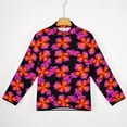 thumbnail image 5 of Floral Pattern, Vibrant Colors Men's Stand Collar Sweater Long Sleeve Clothing Loose Fit Sports Sweater, 5 of 8