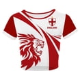 thumbnail image 5 of HOWPAY England Soccer Jersey Women Crop Top National Flag Graphic Soccer Shirt Croatia Style Short Sleeve Slim Fit Retro Sports Casual Tee Retro Sports Jersey, 5 of 6