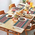 thumbnail image 2 of Colorful Geometric Striped Pattern Summer Placemats Table Placemats Set Of 4-Linen Kitchen Washable Placemats Table Mats 11.8"x17.7" Non-Slip Heat Resistant, 2 of 6