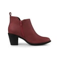 thumbnail image 3 of BLISSFUL STEP Low Chunky Heel for Women Zipper Western Ankle Booties, 3 of 6