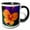 Black/White, variant on 3drose, Pansy Viola Tricolor Flower of Vibrant Orange and Violet Colors, 11oz Mug