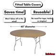 thumbnail image 4 of Kwik-Covers 10 Pack Round Plastic Table Cover - 60" Round, Metallic Gold, 4 of 4