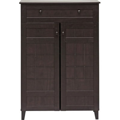 Baxton studio glidden dark cheap brown wood modern shoe cabinet