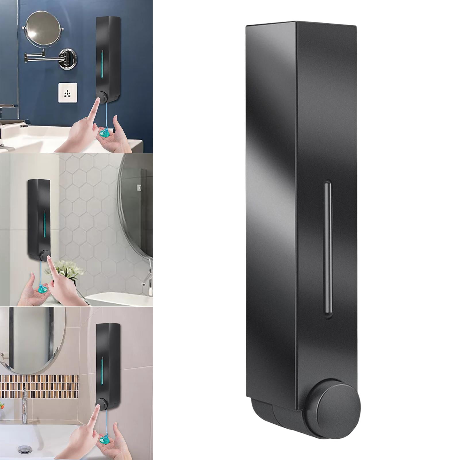 420ml Soap Dispenser Wall Mount Liquid Bathroom Hand Shower , Easy Refillable , Single Black 420ml, 5x8x28cm