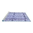 thumbnail image 2 of Ahgly Company Machine Washable Indoor Square Abstract Blue Modern Area Rugs, 5' Square, 2 of 4