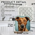 thumbnail image 2 of BaHomeck Pot Holders 4pcs dacron Made Square heat-resisting mat Machine Washable for Kitchen Oven Hot Pads 6.7inch*6.7inch,Portrait Of Orange-Brown Dog With Large Ears, 2 of 5