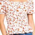 thumbnail image 4 of Blusa Mujer Con Resorte Blanco Flores Moda Casual Cómoda blanco M Incógnita 550365, 4 of 5