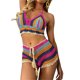 thumbnail image 3 of TRKIYQC Mujeres Sexy Beach Coverups Summer 2 piezas Outfit Crochet Crop Halter Tank Top Bralette Knit Bra Boho Cami y Shorts Set TRKIYQC perder, 3 of 9