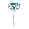 thumbnail image 3 of Rosec Jewels Lab Grown Emerald Ring with Diamond - 10X12 mm - AAAA Grade, 14K White Gold, US 13.00, 3 of 8