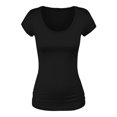 thumbnail image 4 of Emmalise Women's Short Sleeve Tshirt Scoop Neck Tee Value Set (3Pk, Blk, Navy, Wht, Medium), 4 of 5