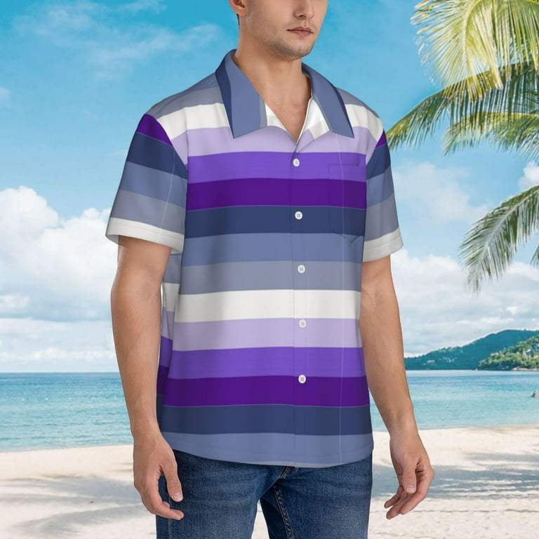 Butch Lesbian Pride Flag Lgbtq Mens Hawaiian Shirt Button Down