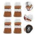 thumbnail image 5 of PBPBOX 2 Pairs Pet Snowshoes Waterproof Synthetic Material Brown for Outdoor Adventure, 5 of 8
