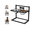 thumbnail image 1 of Fresh Fab Finds FFF-GPCT4383 4.1 à 12,4 Pouces Réglable en Hauteur en Acier Inoxydable Surélevée Bols Double Chien avec Cloche Plaque Nom pour les Petits et Moyens Chiens de Grande Taille, 1 of 1