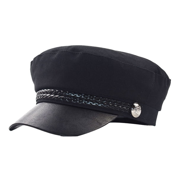 Qarigey MujerCapitánSombrero Gorra con visera Moda Estilo británicoRetro Multicolor Cómodo Sombreros Negro Algodón
