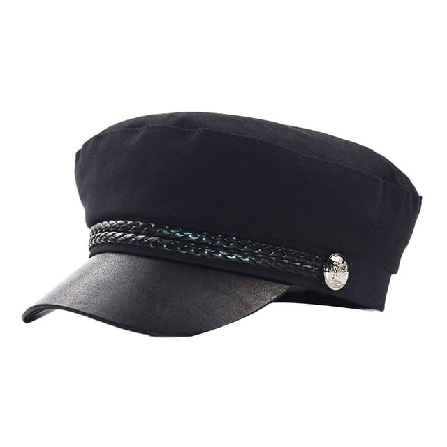 Qarigey MujerCapitánSombrero Gorra con visera Moda Estilo británicoRetro Multicolor Cómodo Sombreros Negro Algodón