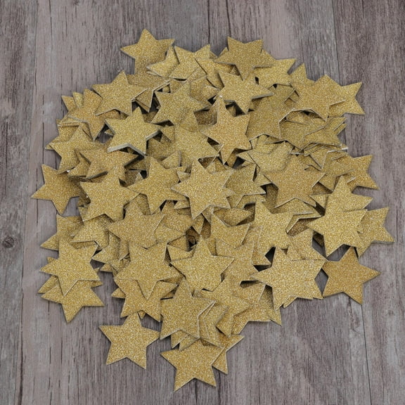 Masteelf 200pcs Glitter Five-pointed Stars Table Decorations Confetti Scatters for Wedding 30mm (Golden)