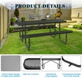 thumbnail image 4 of Chery Industrial 72 Inches Metal Picnic Table with Blue Finish and Umbrella Hole,Black, 4 of 12