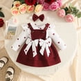 thumbnail image 2 of CAICJ98 Baby Girl Clothes Fall Winter Outfit Long Sleeve Ruffle Romper Plaid Skirt Bow Headband 3 Pcs Set (Red,0-3 Months), 2 of 8