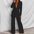 thumbnail image 2 of Womens 2 Piece Suits Set Business Office One Button Blazer  Casual Long Sleeve Pant Suit Set, 2 of 3