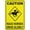 Warning Sign 1, variant on Caution Race Horses Drive Slowly Yellow Sign 12 x 8 Inches - Rust-Free Aluminum UV Printed, 4 Pre-Drilled Holes, Durable Weatherproof Business, Farm Use